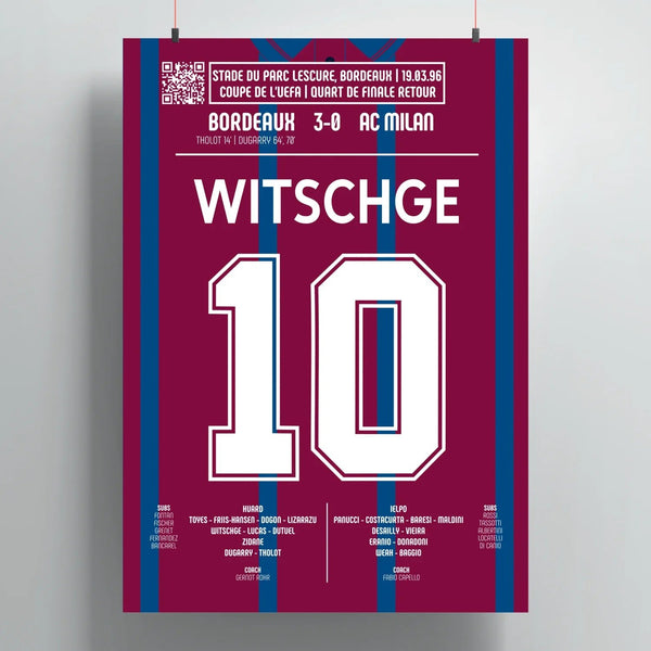 Poster de Richard Witschge – Bordeaux vs AC Milan 1996 - Legendary Goals