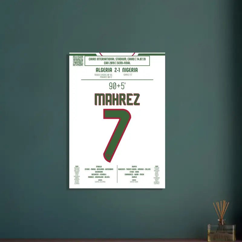 Poster de Riyad Mahrez : But Décisif contre le Nigeria – CAN 2019 - Legendary Goals
