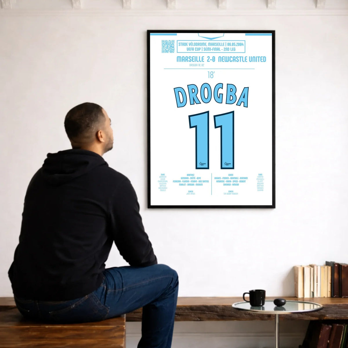 Poster du 1er but de Didier Drogba – OM vs Newcastle 2004 - Legendary Goals