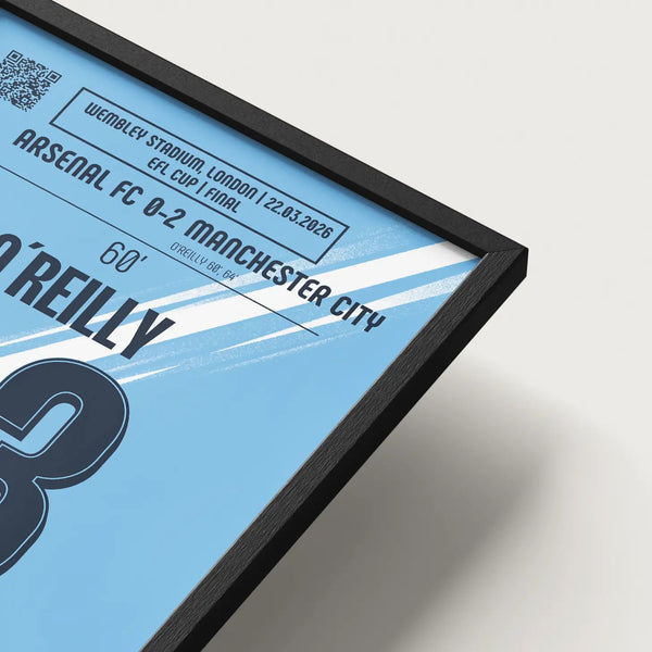 Poster du 1er but de O’Reilly – Arsenal vs Manchester City 2026 - Legendary Goals