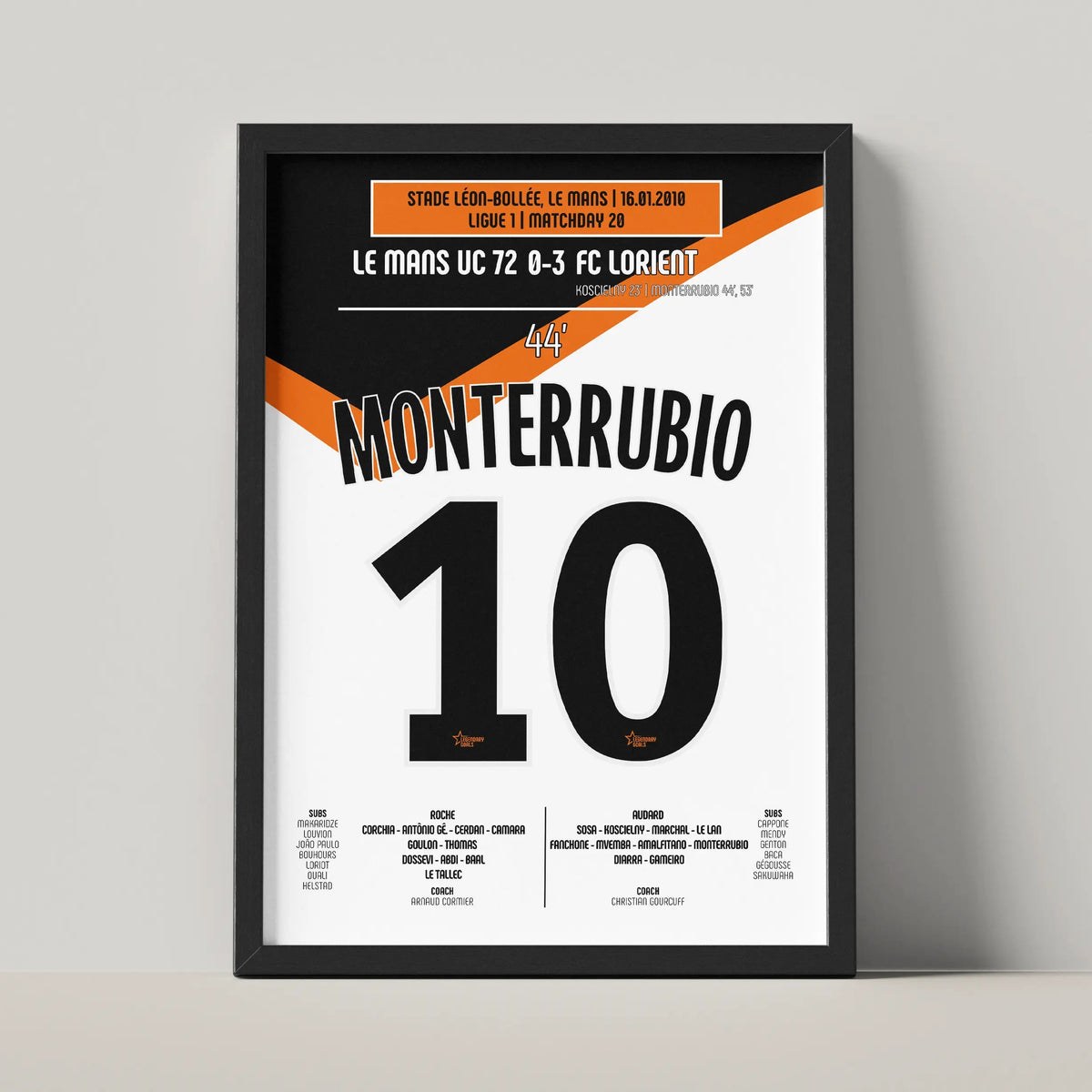 Poster du 1er but d’Olivier Monterrubio – Le Mans vs Lorient 2010 - Legendary Goals
