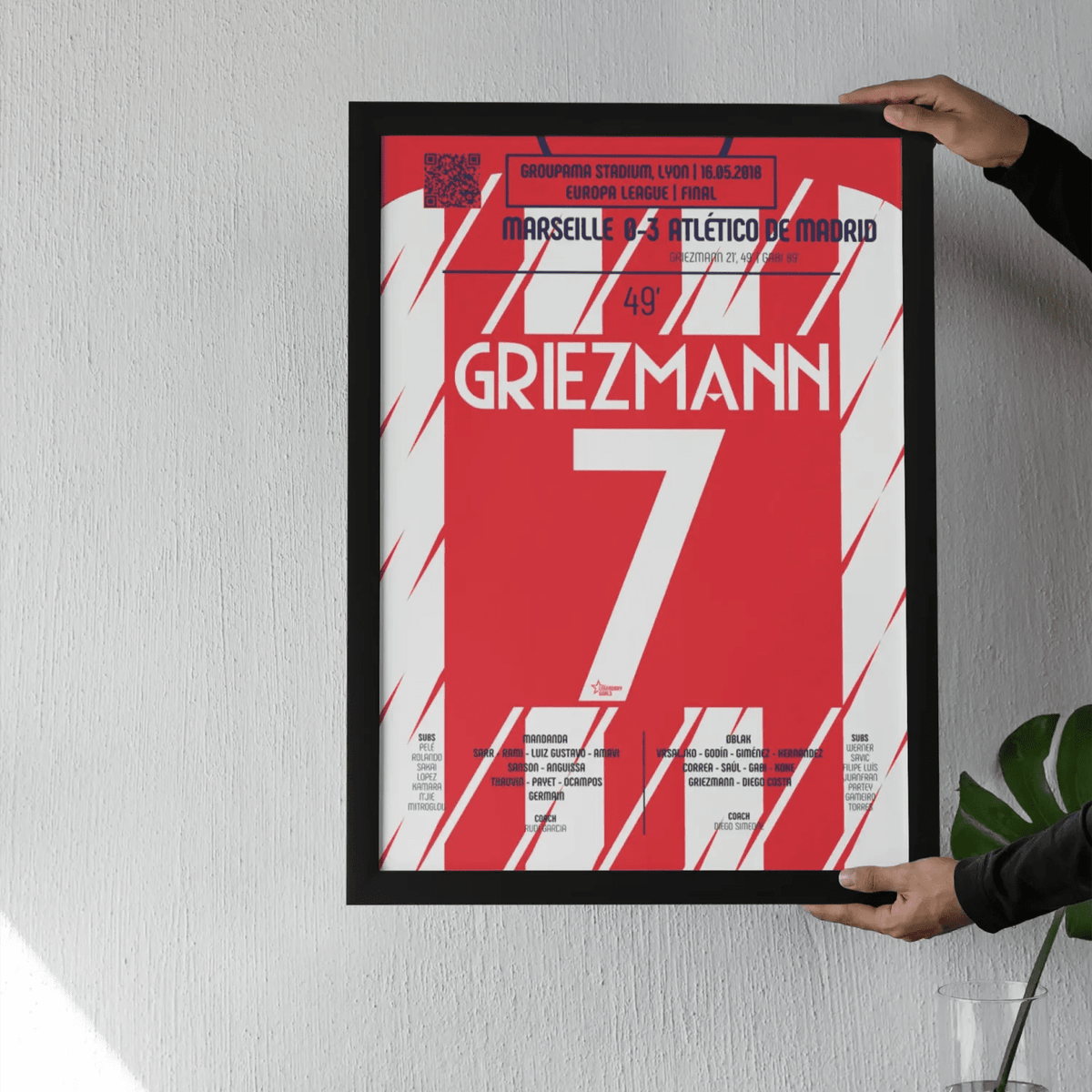 Poster du 2e but d’Antoine Griezmann – OM vs Atlético Madrid 2018 - Legendary Goals