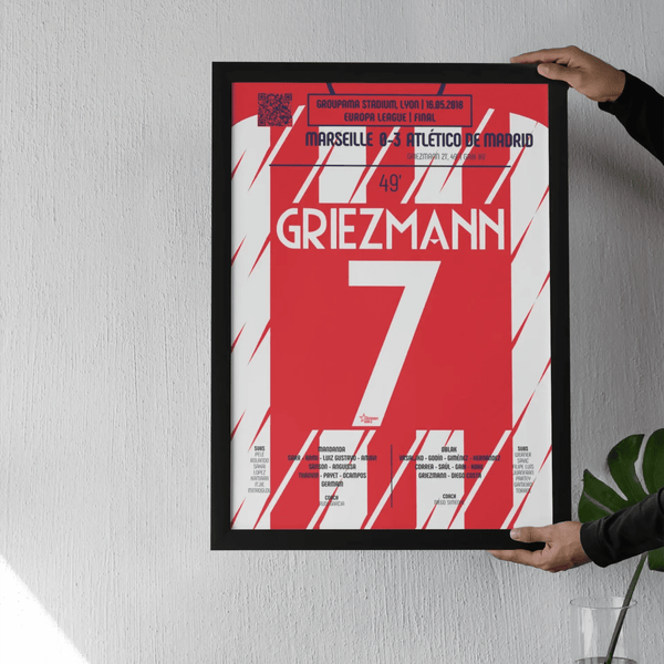Poster du 2e but d’Antoine Griezmann – OM vs Atlético Madrid 2018 - Legendary Goals