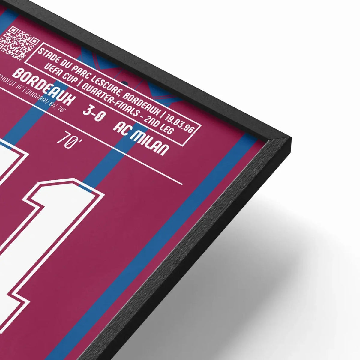 Poster du 2e but de Christophe Dugarry – Bordeaux vs AC Milan 1996 - Legendary Goals