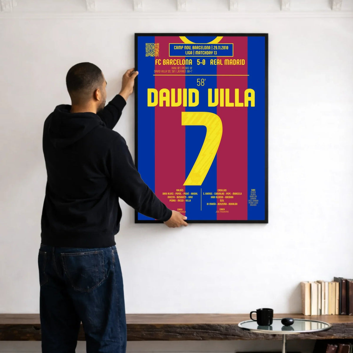Poster du 2e but de David Villa – Barcelone vs Real Madrid 2010 - Legendary Goals