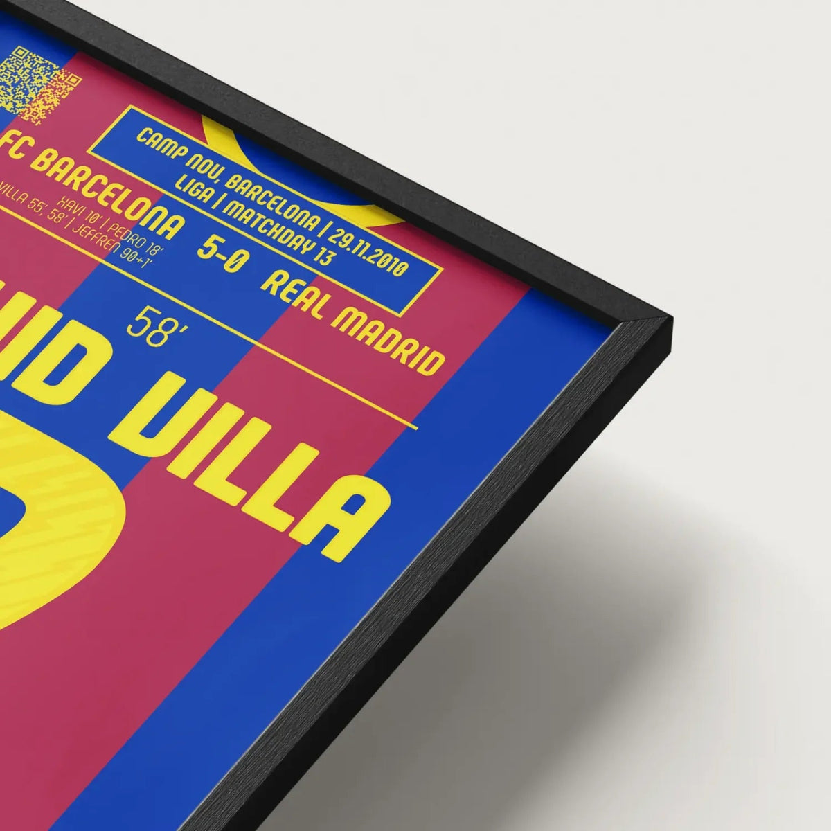Poster du 2e but de David Villa – Barcelone vs Real Madrid 2010 - Legendary Goals