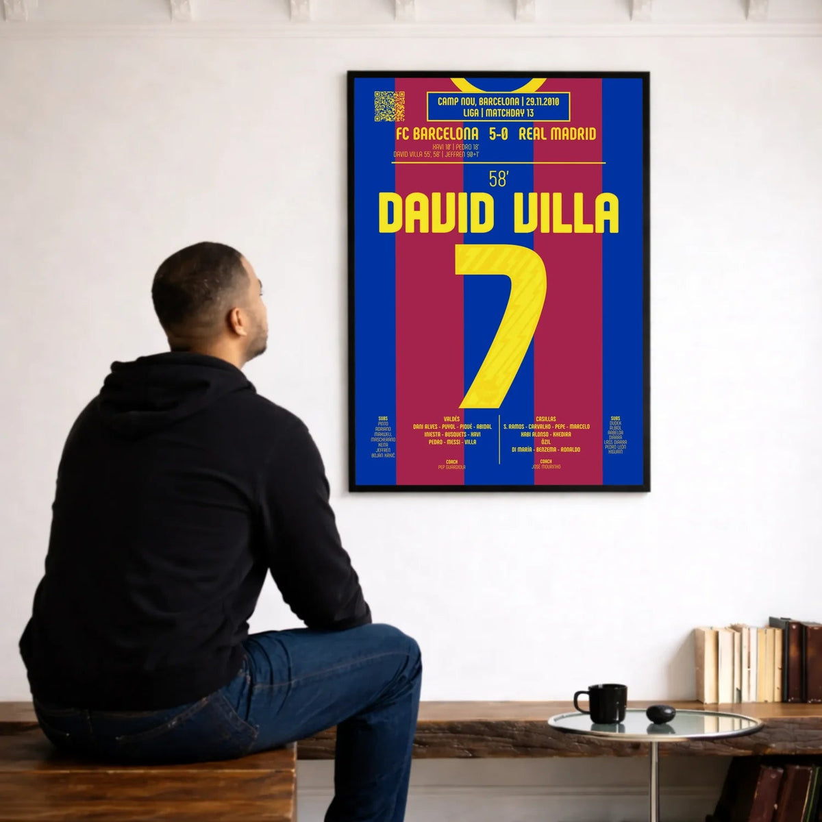 Poster du 2e but de David Villa – Barcelone vs Real Madrid 2010 - Legendary Goals