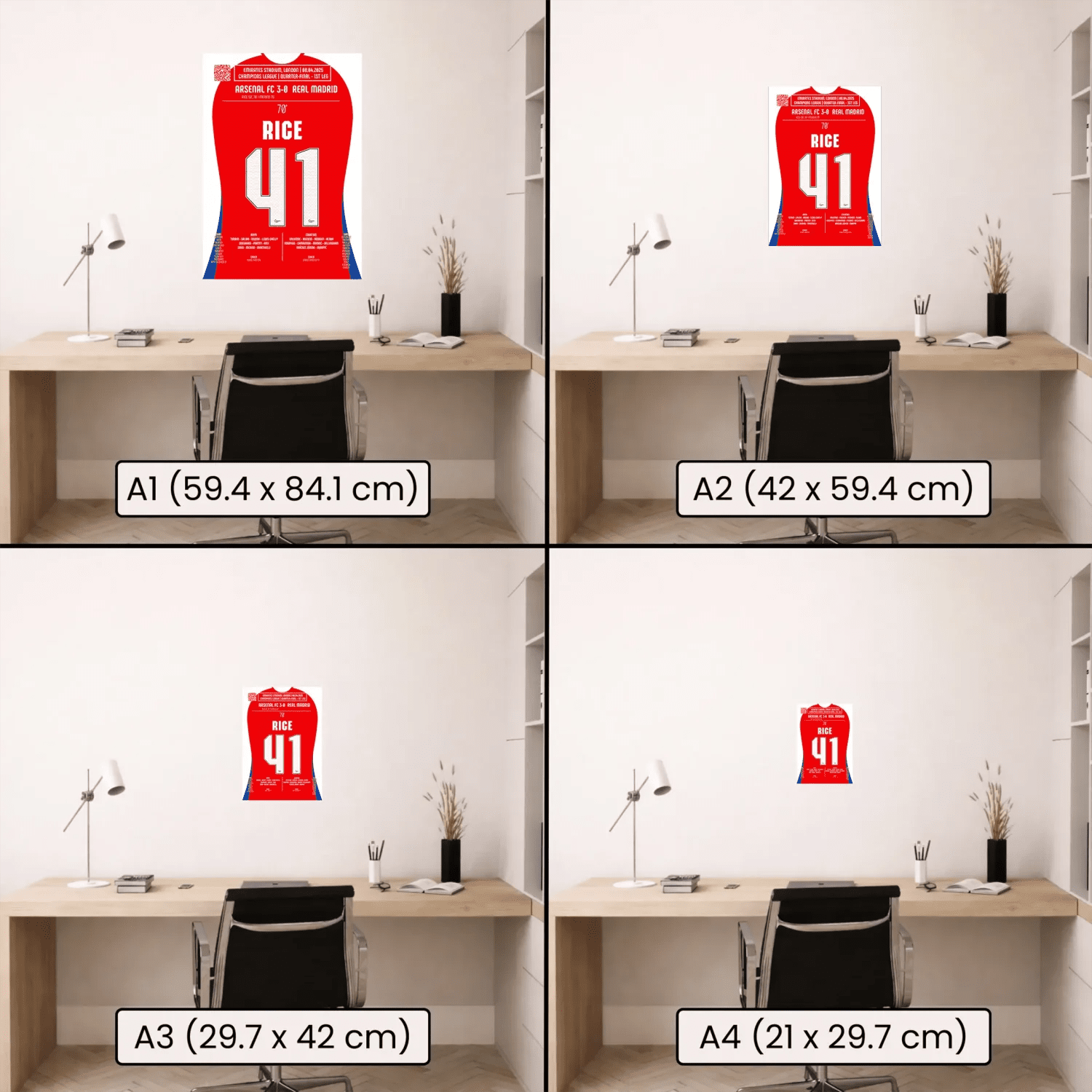 Poster du 2e but de Declan Rice – Arsenal vs Real Madrid 2025 - Legendary Goals
