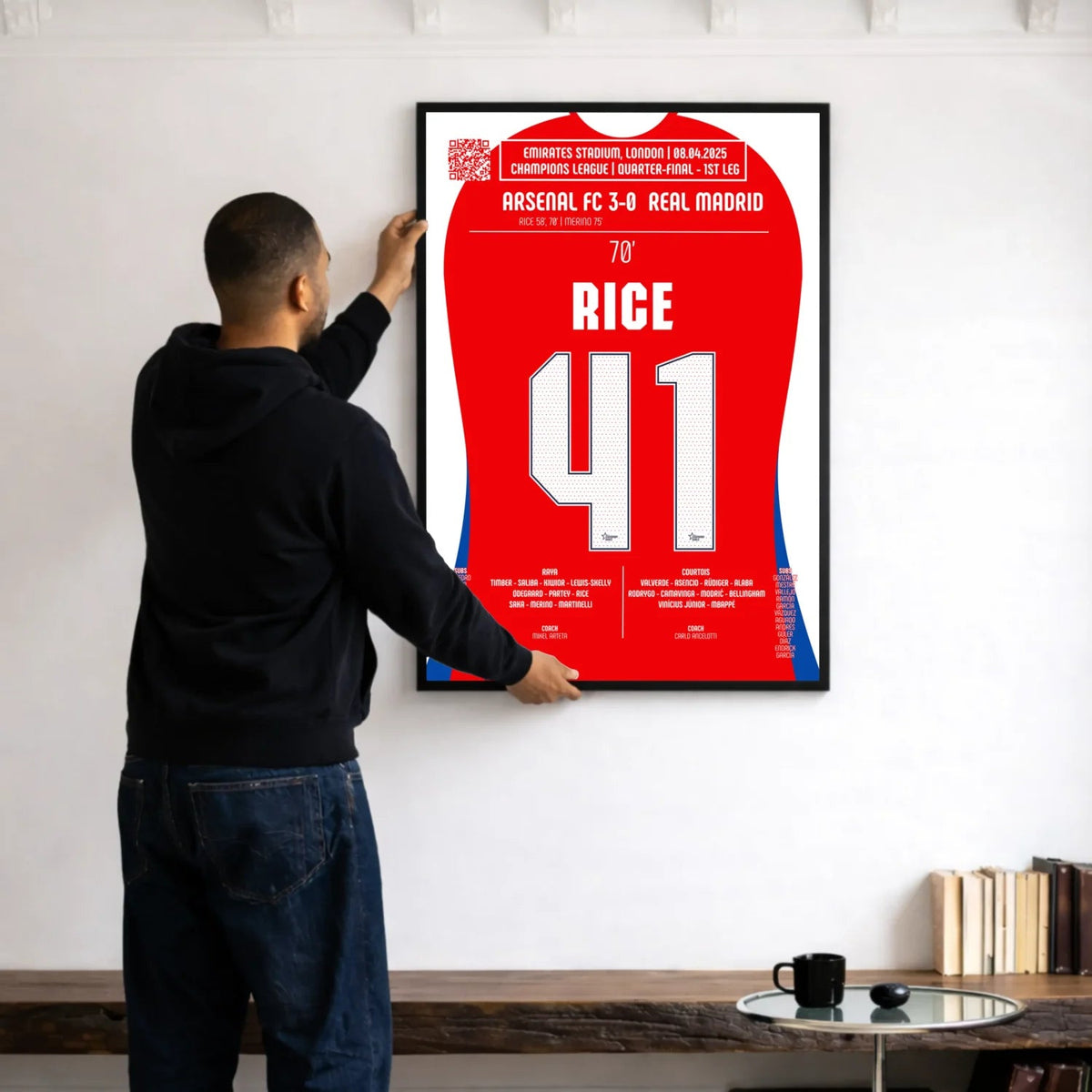 Poster du 2e but de Declan Rice – Arsenal vs Real Madrid 2025 - Legendary Goals