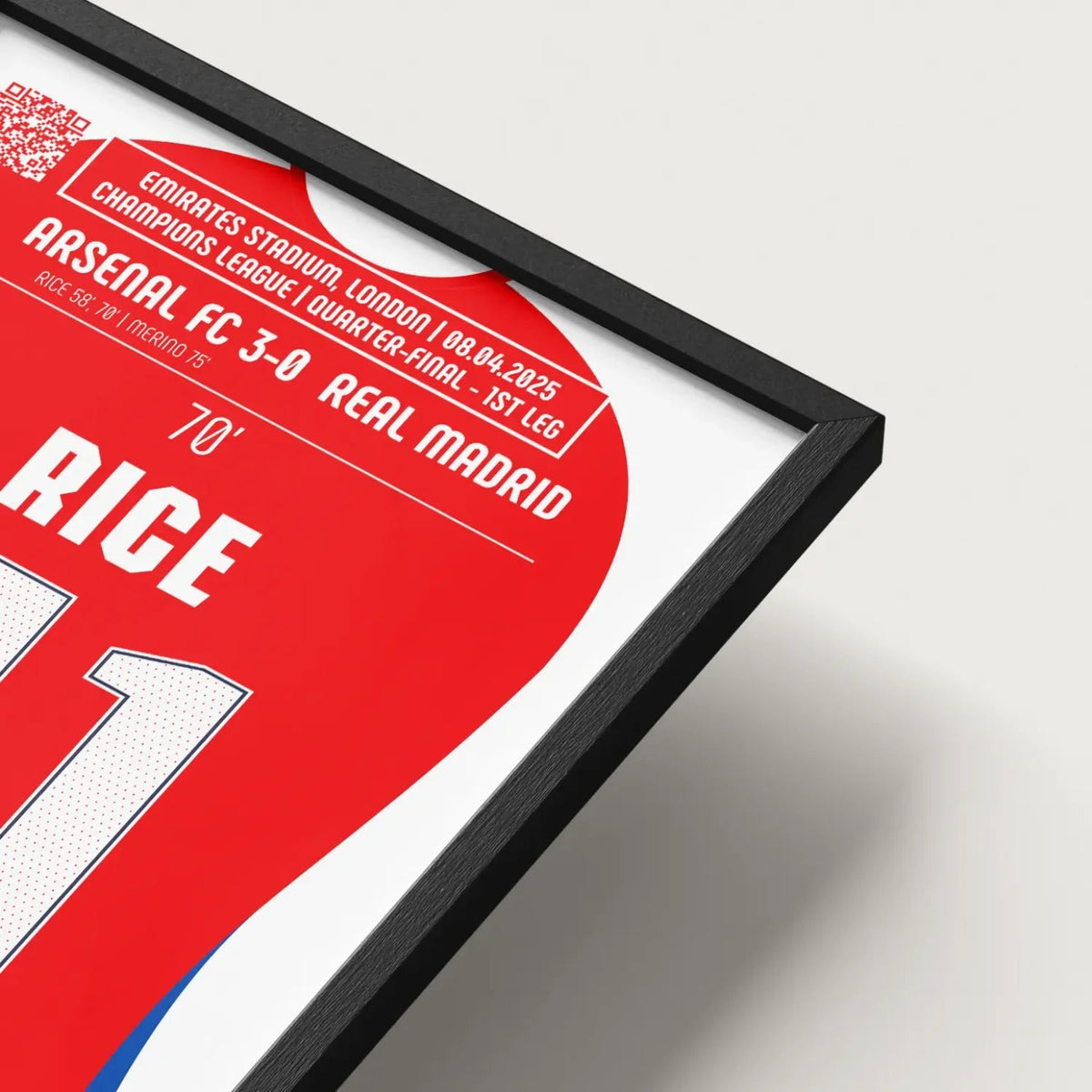 Poster du 2e but de Declan Rice – Arsenal vs Real Madrid 2025 - Legendary Goals