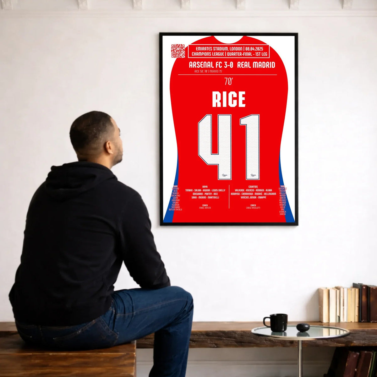 Poster du 2e but de Declan Rice – Arsenal vs Real Madrid 2025 - Legendary Goals