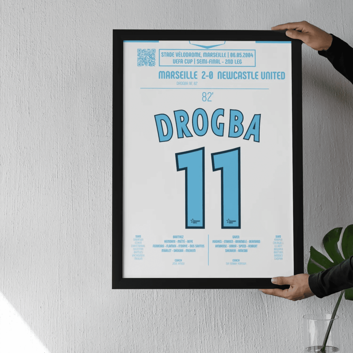 Poster du 2e but de Didier Drogba – OM vs Newcastle 2004 - Legendary Goals