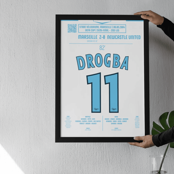 Poster du 2e but de Didier Drogba – OM vs Newcastle 2004 - Legendary Goals