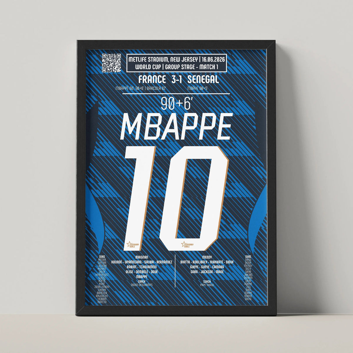 Poster du 2e but de Kylian Mbappé - France vs Sénégal 2026 - Legendary Goals