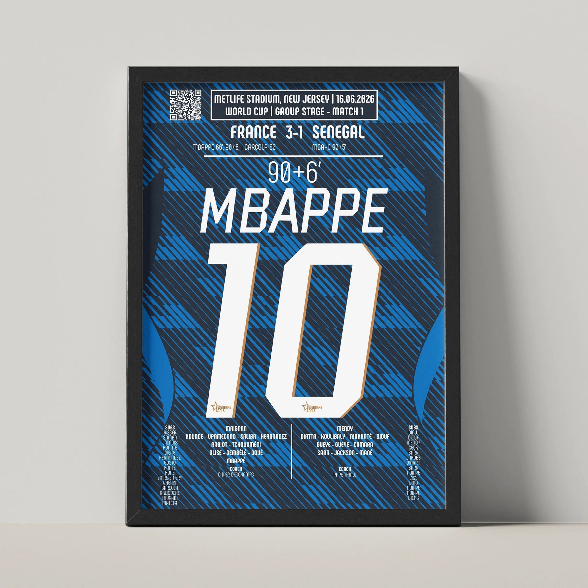 Poster du 2e but de Kylian Mbappé - France vs Sénégal 2026 - Legendary Goals