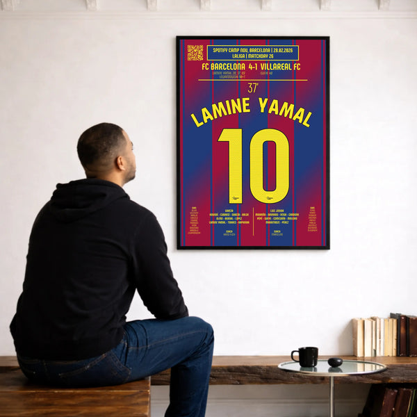 Poster du 2e but de Lamine Yamal - Barcelone vs Villarreal 2026 - Legendary Goals