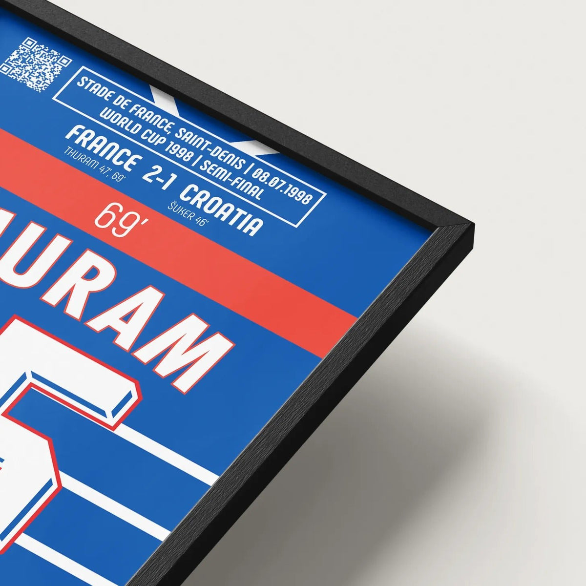 Poster du 2e but de Lilian Thuram - France vs Croatie 1998 - Legendary Goals