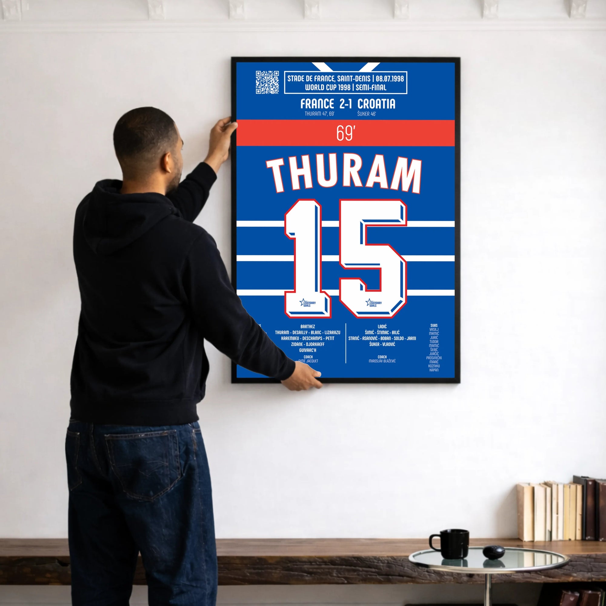 Poster du 2e but de Lilian Thuram - France vs Croatie 1998 - Legendary Goals