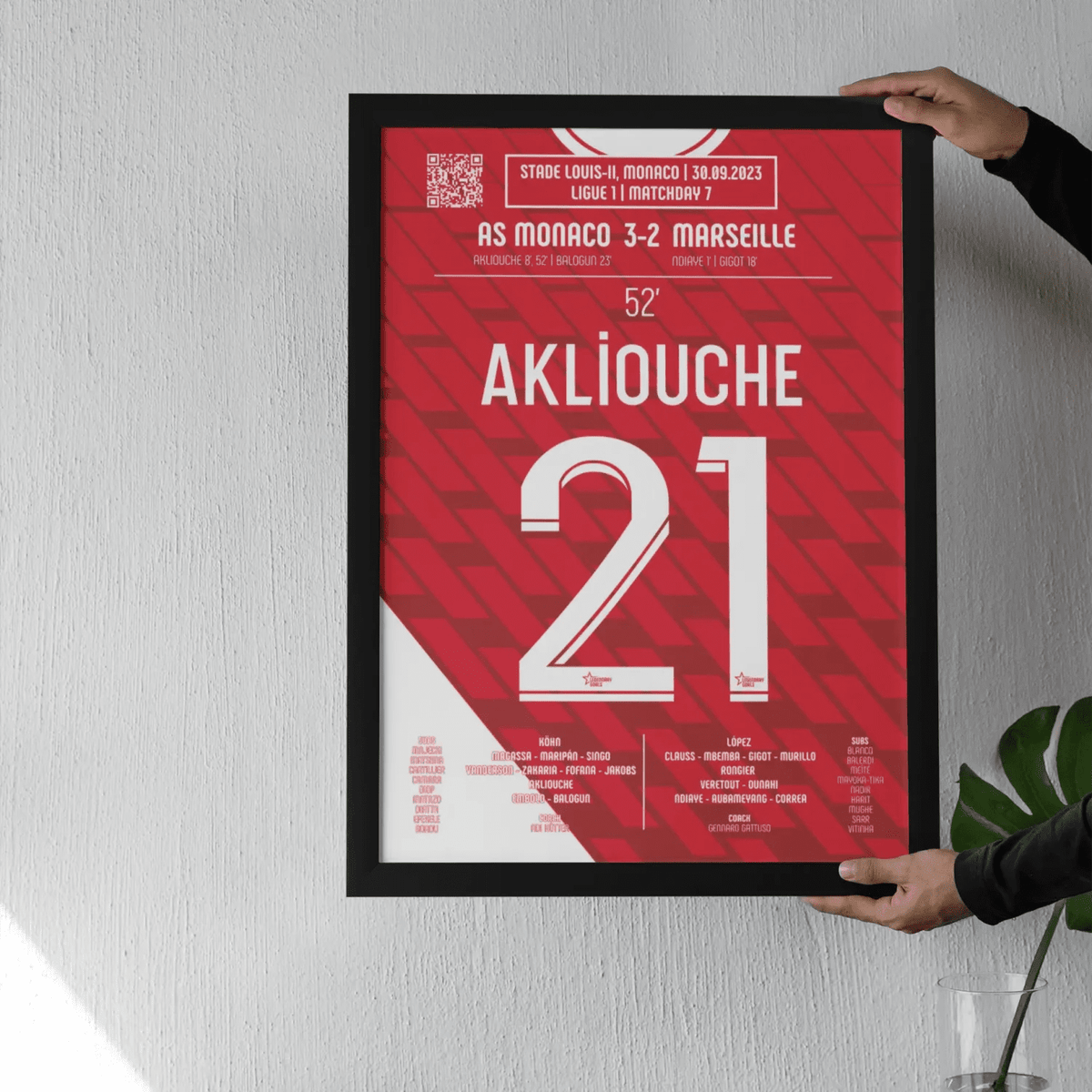 Poster du 2e but de Maghnes Akliouche – AS Monaco vs Olympique de Marseille 2023 - Legendary Goals
