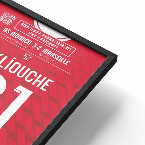 Poster du 2e but de Maghnes Akliouche – AS Monaco vs Olympique de Marseille 2023 - Legendary Goals