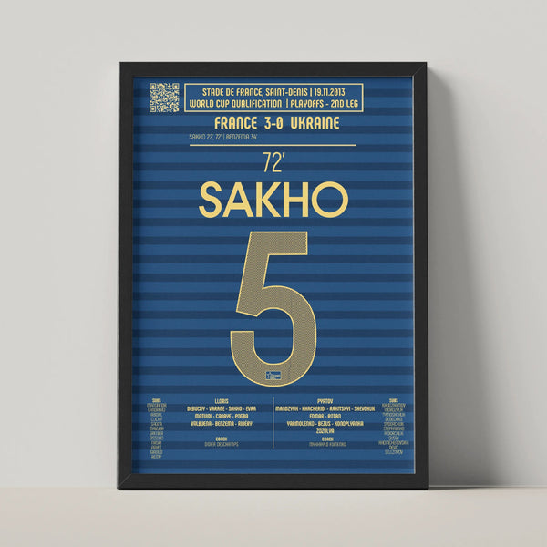Poster du 2e but de Mamadou Sakho - France vs Ukraine 2013 - Legendary Goals