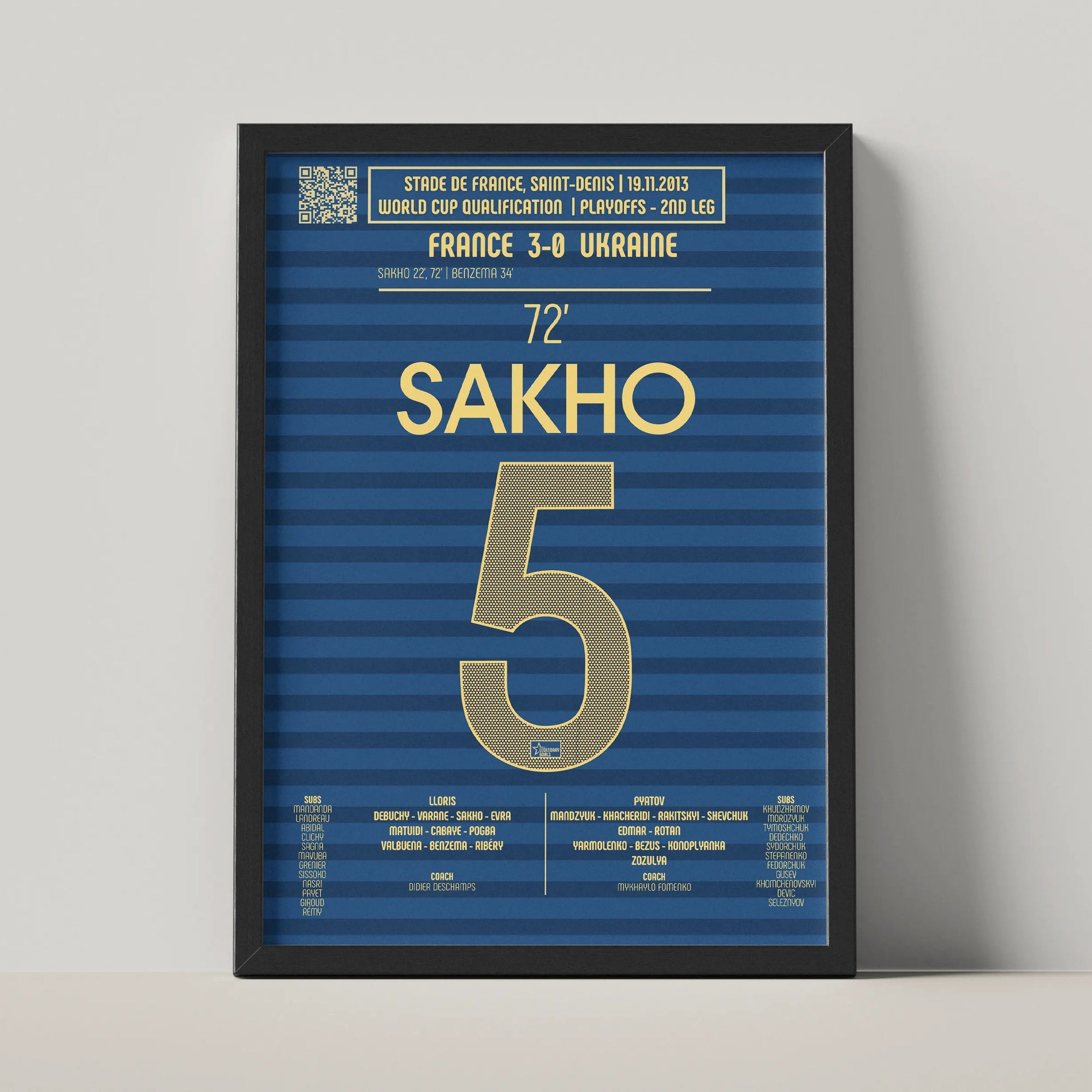 Poster du 2e but de Mamadou Sakho - France vs Ukraine 2013 - Legendary Goals