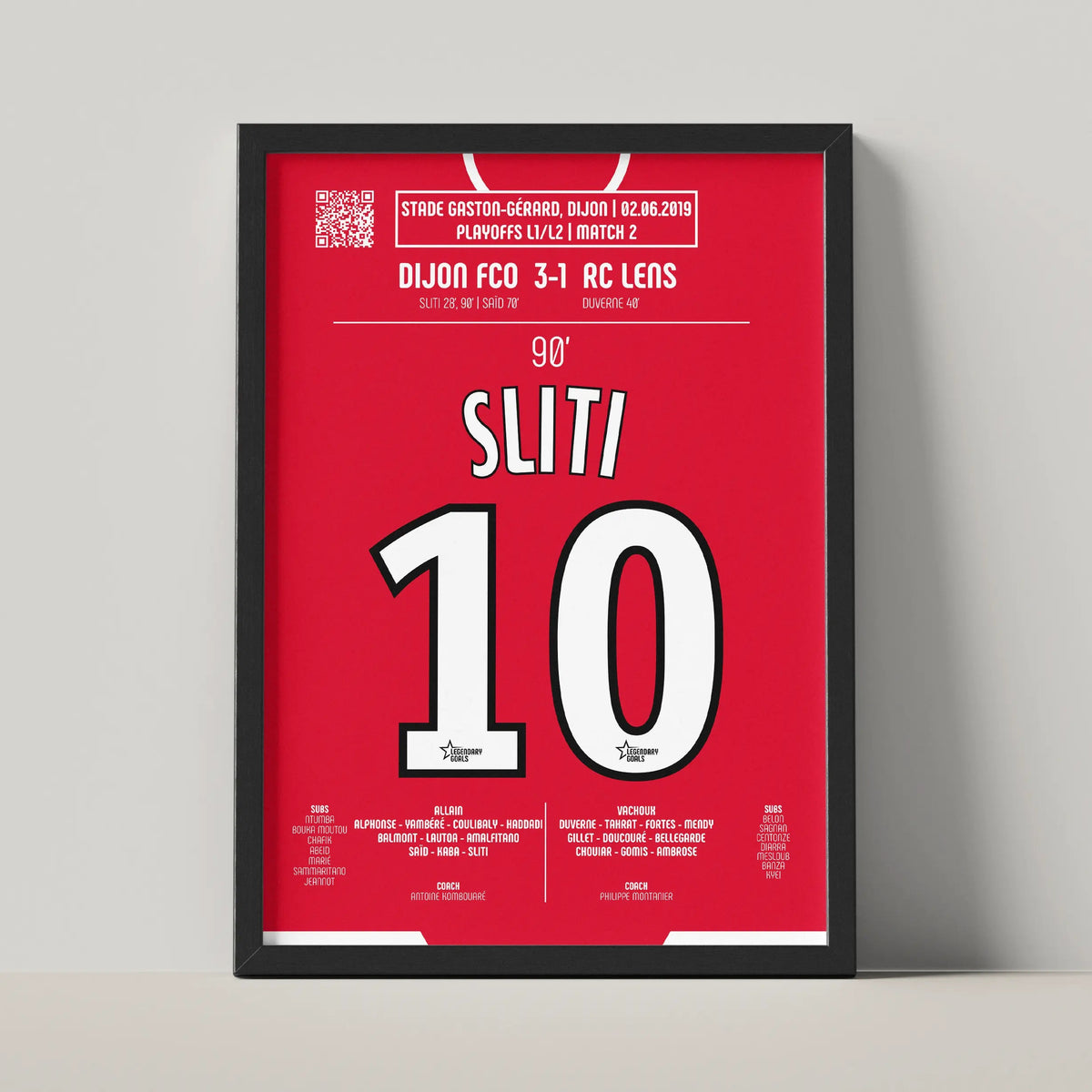 Poster du 2e but de Naïm Sliti - Dijon vs Lens 2019 - Legendary Goals