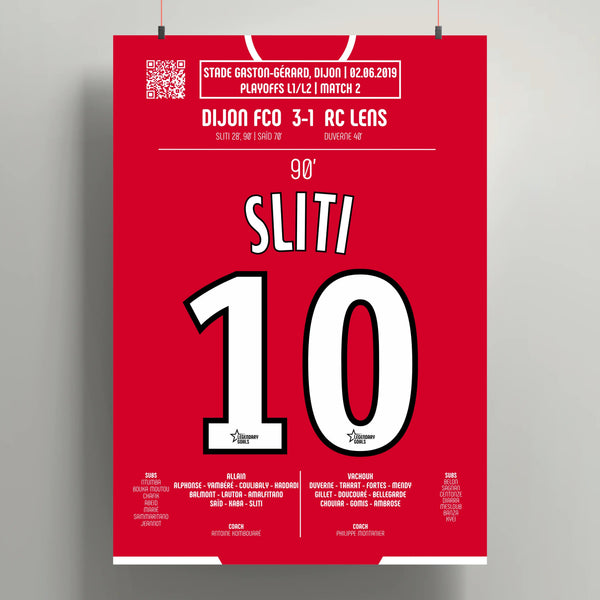 Poster du 2e but de Naïm Sliti - Dijon vs Lens 2019 - Legendary Goals