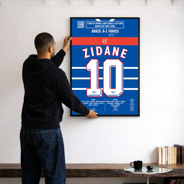 Poster du 2e but de Zinédine Zidane - France vs Brésil 1998 - Legendary Goals