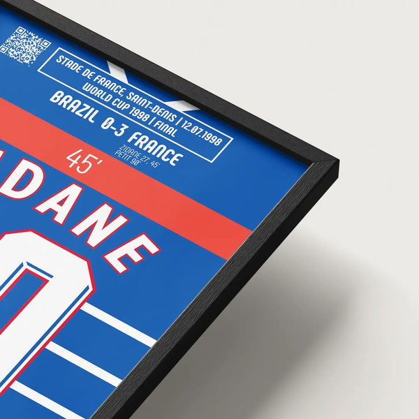 Poster du 2e but de Zinédine Zidane - France vs Brésil 1998 - Legendary Goals