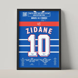 Poster du 2e but de Zinédine Zidane - France vs Brésil 1998 - Legendary Goals