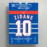 Poster du 2e but de Zinédine Zidane - France vs Brésil 1998 - Legendary Goals