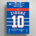 Poster du 2e but de Zinédine Zidane - France vs Brésil 1998 - Legendary Goals