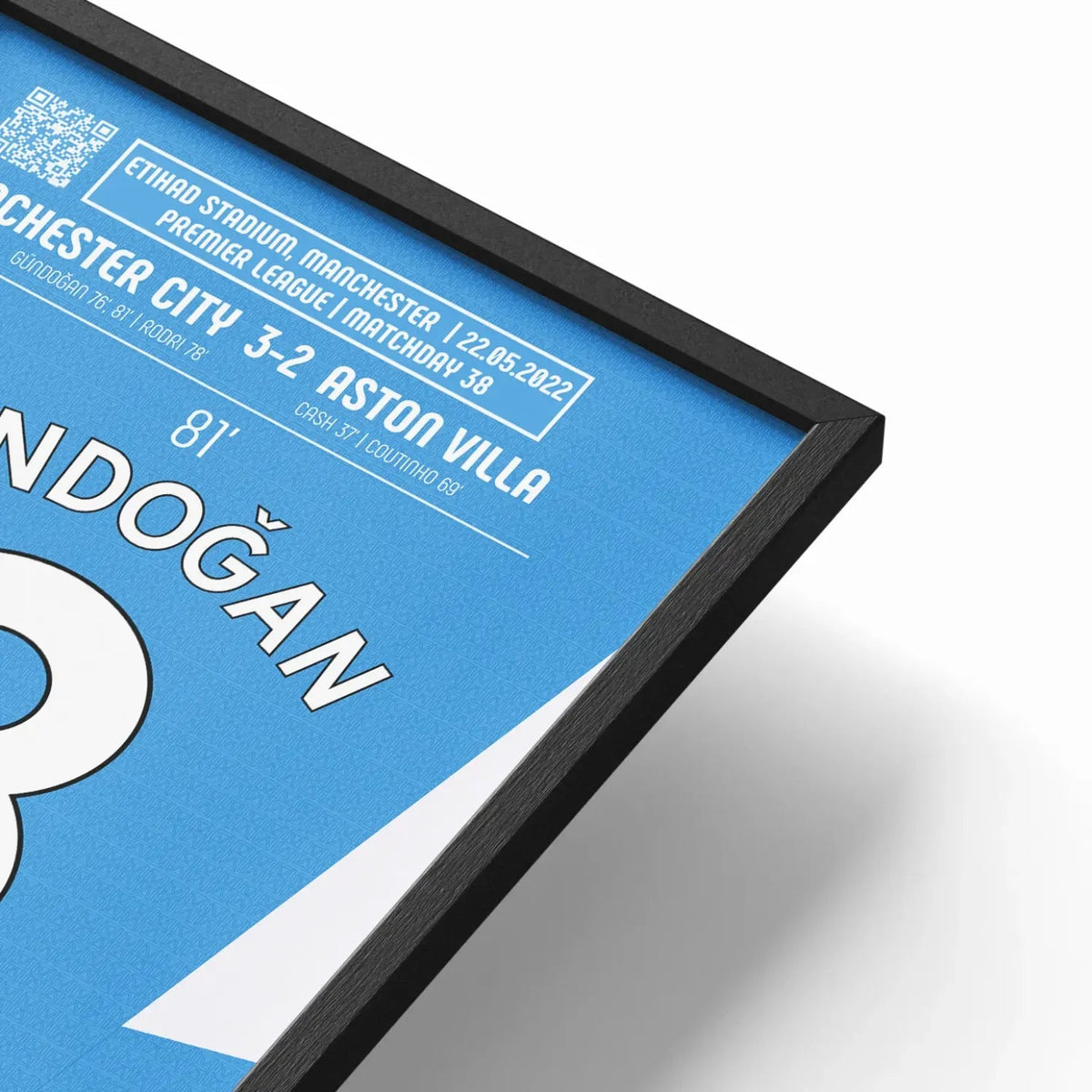 Poster du 2e but d’Ilkay Gündogan – Manchester City vs Aston Villa 2022 - Legendary Goals