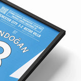 Poster du 2e but d’Ilkay Gündogan – Manchester City vs Aston Villa 2022 - Legendary Goals