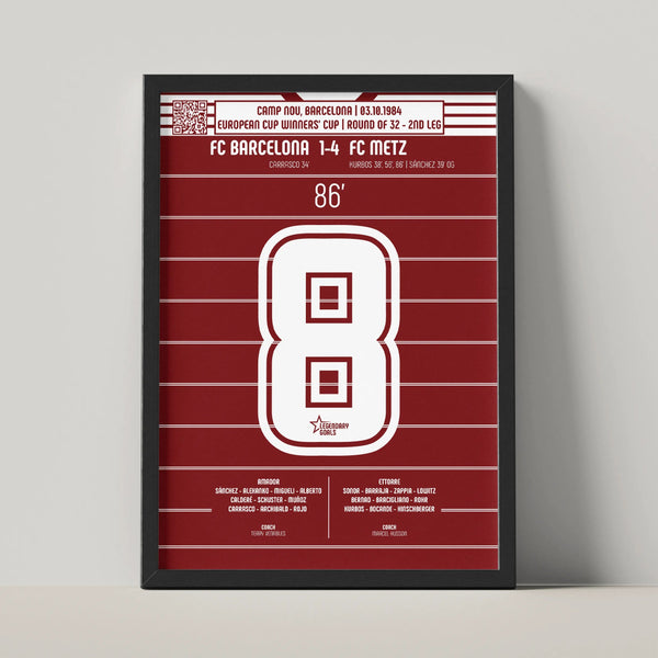 Poster du 3e but de Tony Kurbos - FC Barcelone vs FC Metz 1984 - Legendary Goals