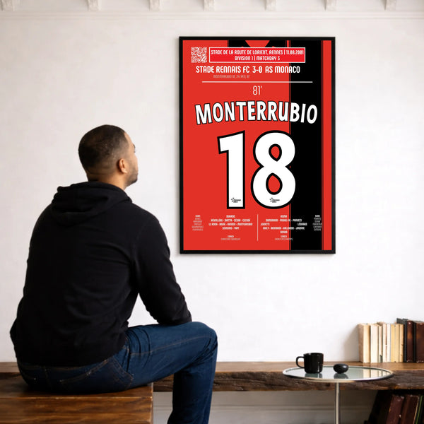 Poster du 3e but d’Olivier Monterrubio - Rennes vs Monaco 2001 - Legendary Goals