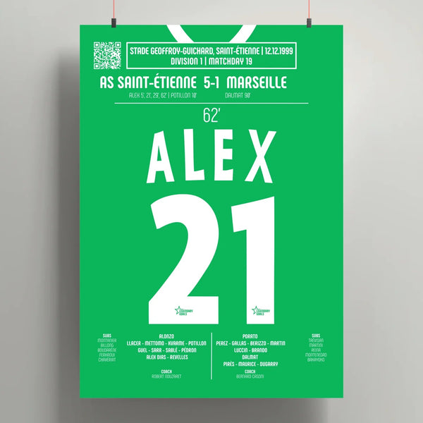 Poster du 4e but d’Alex Dias – ASSE vs OM 1999 - Legendary Goals