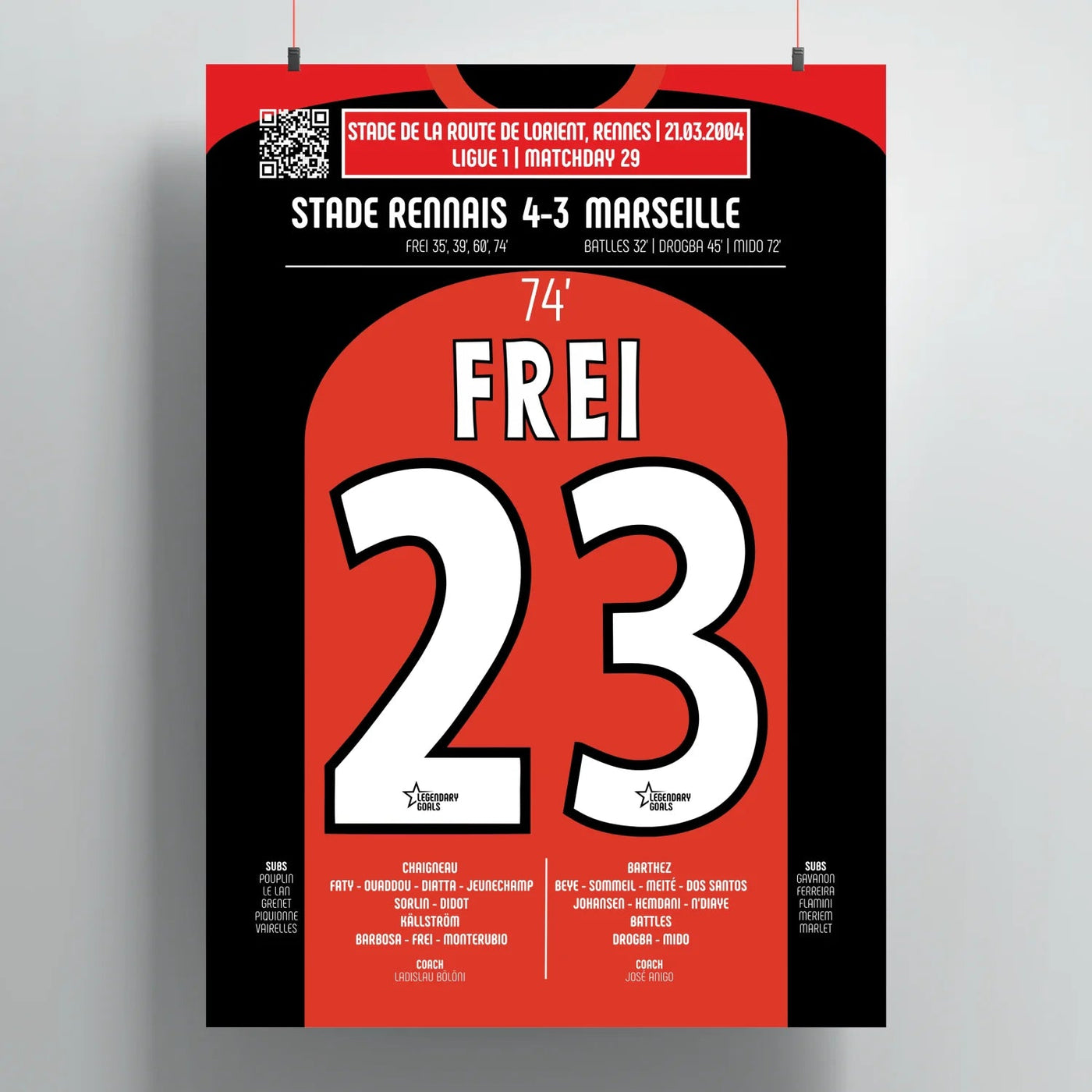 Poster du 4e but de Frei – Rennes vs Marseille 2004