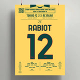 Poster du but d’Adrien Rabiot – Torino vs Milan 2025 - Legendary Goals