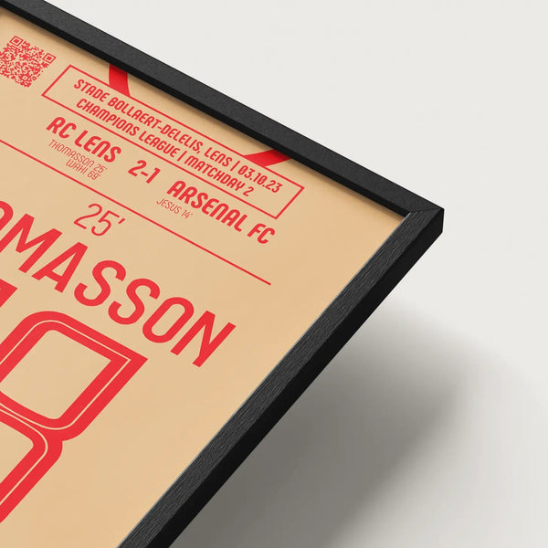 Poster du but d’Adrien Thomasson - Lens vs Arsenal 2023 - Legendary Goals