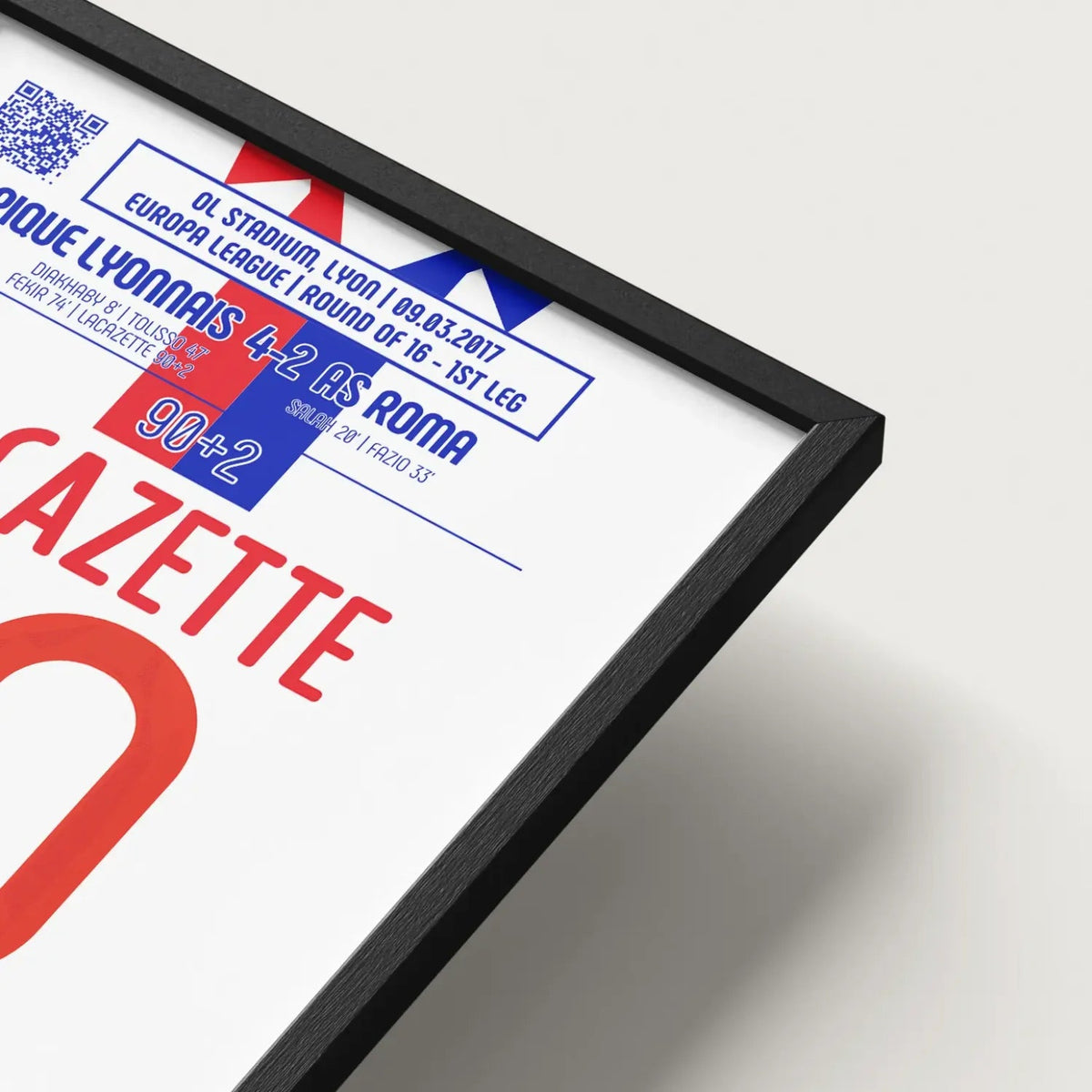 Poster du but d’Alexandre Lacazette - Lyon vs Roma 2017 - Legendary Goals