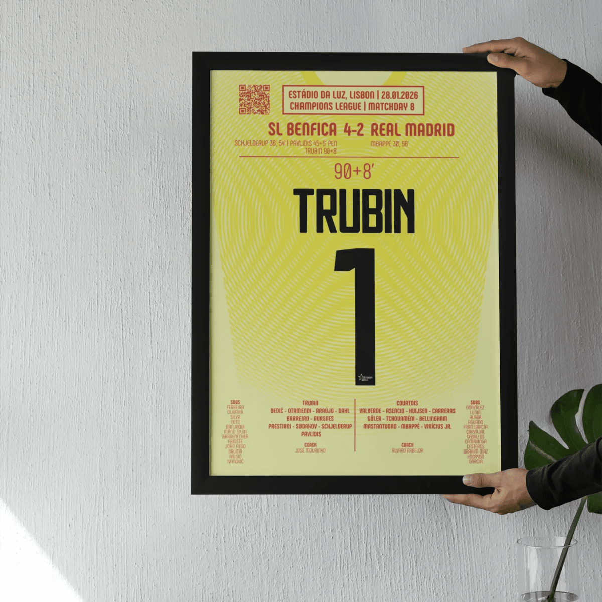 Poster du but d’Anatoliy Trubin – Benfica vs Real Madrid 2026 - Legendary Goals