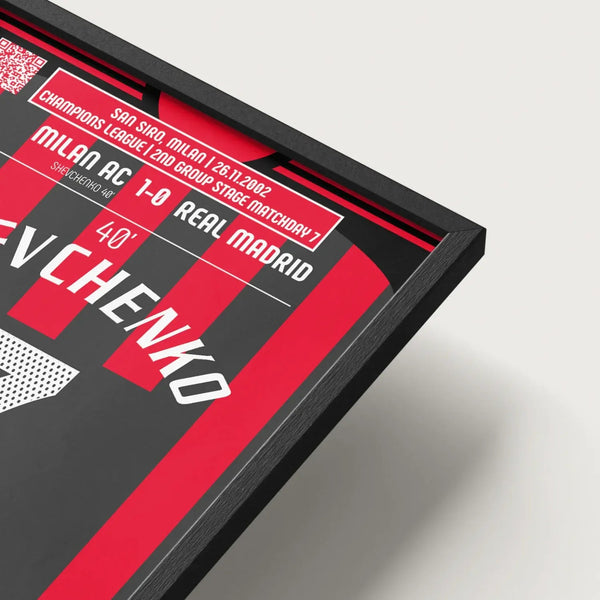Poster du but d’Andriy Shevchenko – AC Milan vs Real Madrid 2002 - Legendary Goals
