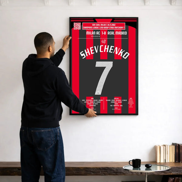 Poster du but d’Andriy Shevchenko – AC Milan vs Real Madrid 2002 - Legendary Goals