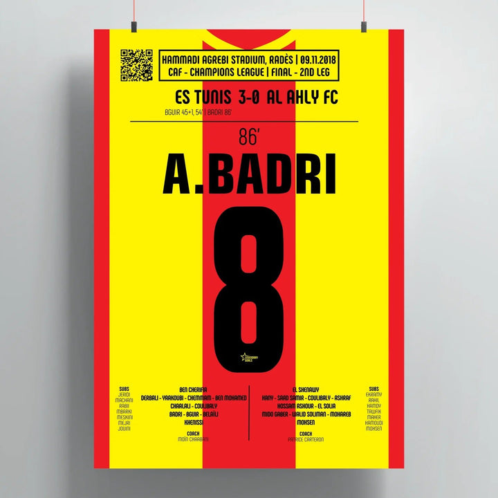 Póster del gol de Anice Badri – Espérance de Tunis vs Al Ahly 2018 - Legendary Goals