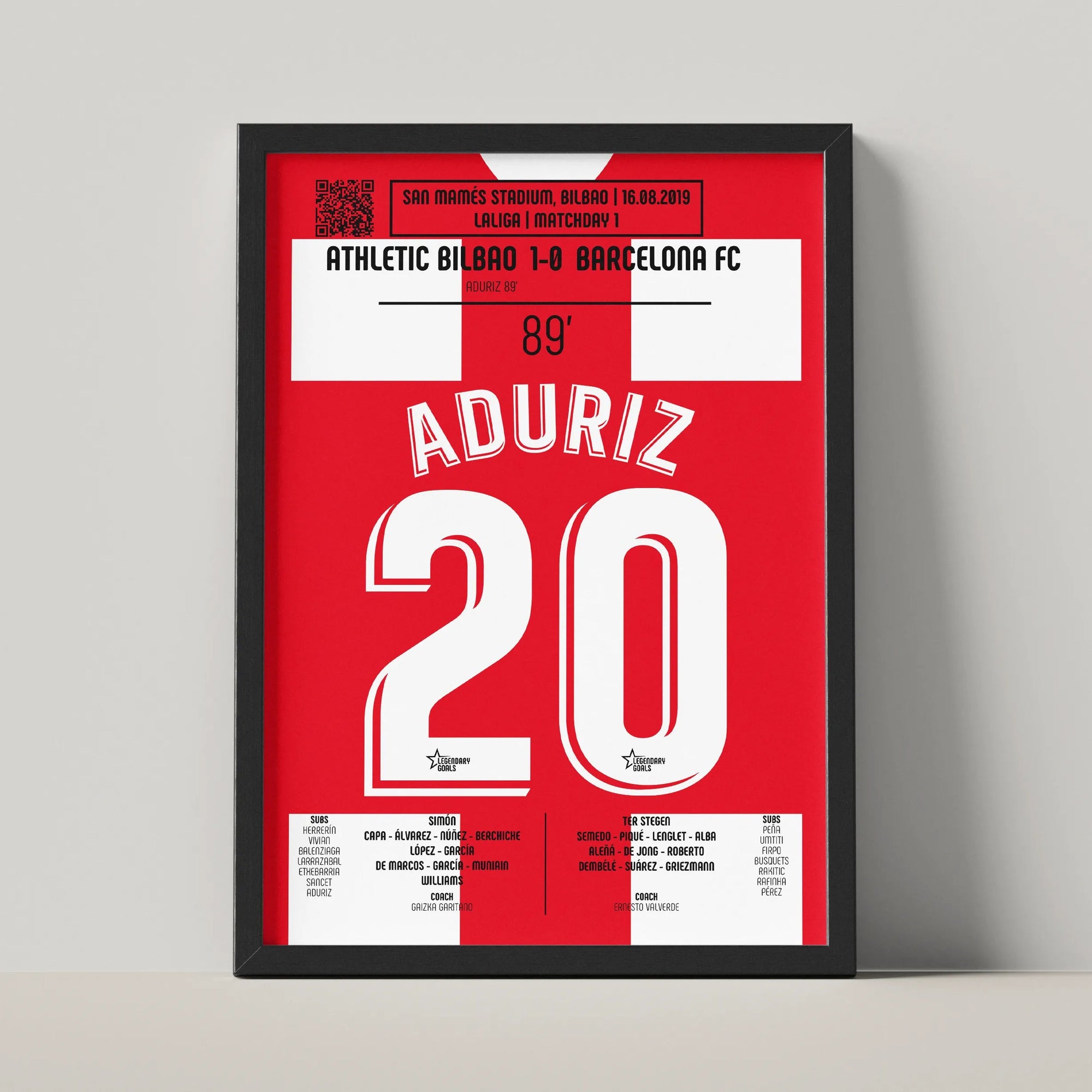 Poster du but d’Aritz Aduriz - Athletic Club vs FC Barcelone 2019 - Legendary Goals