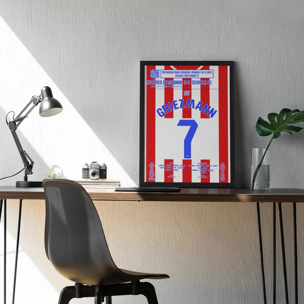 Poster du but de Antoine Griezmann – Atlético de Madrid vs Séville 2025 - Legendary Goals
