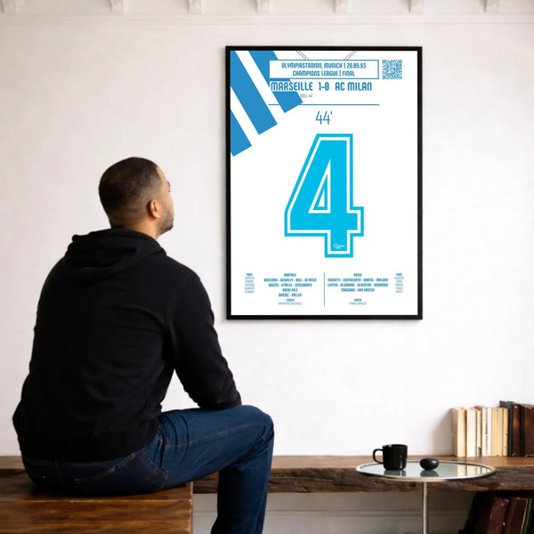 Poster du but de Basile Boli - OM vs Milan AC 1993 - Legendary Goals