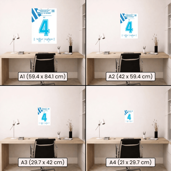 Poster du but de Basile Boli - OM vs Milan AC 1993 - Legendary Goals